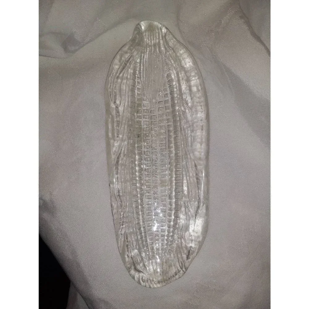 Vintage Crate & Barrel glass cob pattern corn holders set of three